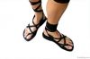 Black Gladiator Leather Sandals