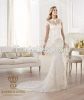 Ball-Gown Sweetheart Court Train Satin Wedding Dress with Cascading Ruffles