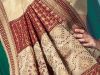 Light Brown Printed artificial silk Saree