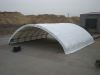 12m Wide Container Shelter, PE or PVC Fabric Covering, Steel Trussed Construction