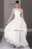 Coniefox White Round Neck With Open Back Dresses Evening Gown 81236