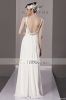 Coniefox White Round Neck With Open Back Dresses Evening Gown 81236