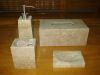 4-PC 100% natural stone bathroom sets soap dishes