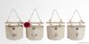 Collapsible Natural cotton fabric hangbag/cards recipe container