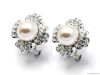 Pearl Stone Silver Earring Tops