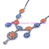 Noble turquoise design alloy necklace