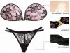 Black Lace Flower Bra Set