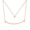 Rose gold-tone stainless steel pendant necklaces for women jewelry