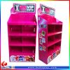 cute design 3 trays cardboard display for toy make-up/retail cardboard display rack for drink/corrugated paper display shelf