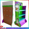 cute design 3 trays cardboard display for toy make-up/retail cardboard display rack for drink/corrugated paper display shelf