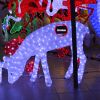 Glitter acryl 3d led lighted standing buck/deer sculpture for christmas festival