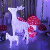 Glitter acryl 3d led lighted standing buck/deer sculpture for christmas festival