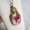 Romantic Roses Porcelain Cameo Pendant Necklace