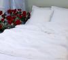 Pure white linen beddi...