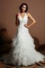 Halter Neckline Ruffled Organza Mermaid Wedding Dresses