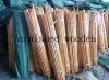 varnished wooden mop handle