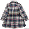 Girl's check cotton tunic shirt dress