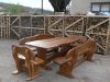 Rustic oak table and b...