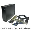 IT-GO PCI-E Express To PCI x1 x4 x8 x16 Adapter Card Convertor Dual PCI Riser Hub Bay With Enclosure Case