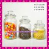 4pcs set clear drum design glass jars with plastic lid