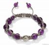 Shamballa Bracelet , delicate carft , trendy design, purple crystal