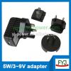 USB Interchangeable plug power adapter 5w 5v 1a 7v1a 9v1a 12v1a