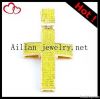 Fashion alloy hiphop cross pendant with rhinestone