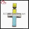 Fashion alloy hiphop cross pendant with rhinestone