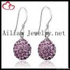 2012 fashion shamballa beads earring, disco ball earring