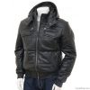 Mens Black Leather Puf...