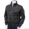 Mens Black Leather Puf...