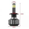 Six sided COB LED car headlights with 360 degree rotating adjustable headlights