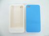 Double colors silicone mobile phone case for iphone4/4s