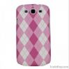 Lattice Faux Leather Coated Back Case Cover for Samsung Galaxy S3 I930