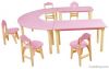 wooden U shape table