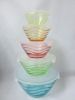 5PCS Glass Bowl Set with Platic lid and spray paint color