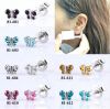 Butterfly design Sterile Disposable Ear Piercing Unit Gun For Cartilage Tragus