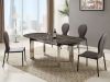 Stainless Steel Marble Top Extendable Dining Table