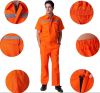 New 2014 100 cotton  men short sleeve reflective workwear coverall uniform 