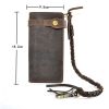 men wallet Men's Leather Biker Chain Long Wallet Card Holder Checkbook Coin Purse Vintage