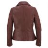 Black Ladies Fashion Outdoor Leather full sleeves Jacket with front pockets 