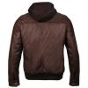 Winter used clothing men leather jacket hood