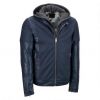 mens soft thin leather hooded pu leather jacket