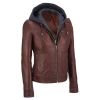 black faux leather hooded fur hooded jackets for women, fur hood women