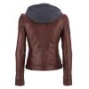 black faux leather hooded fur hooded jackets for women, fur hood women