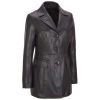 Black Leather Ladies Long Coats Woman Fashion Ladies Long Coats