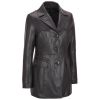 Real leather long coats with whole-hide fox fur collar