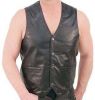 mens leather vest with collar