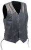 mens lightweight leather motorcycle vest