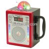 Portable Wooden Box Radio with USB/Micro SD/Remote Control/LED disco light